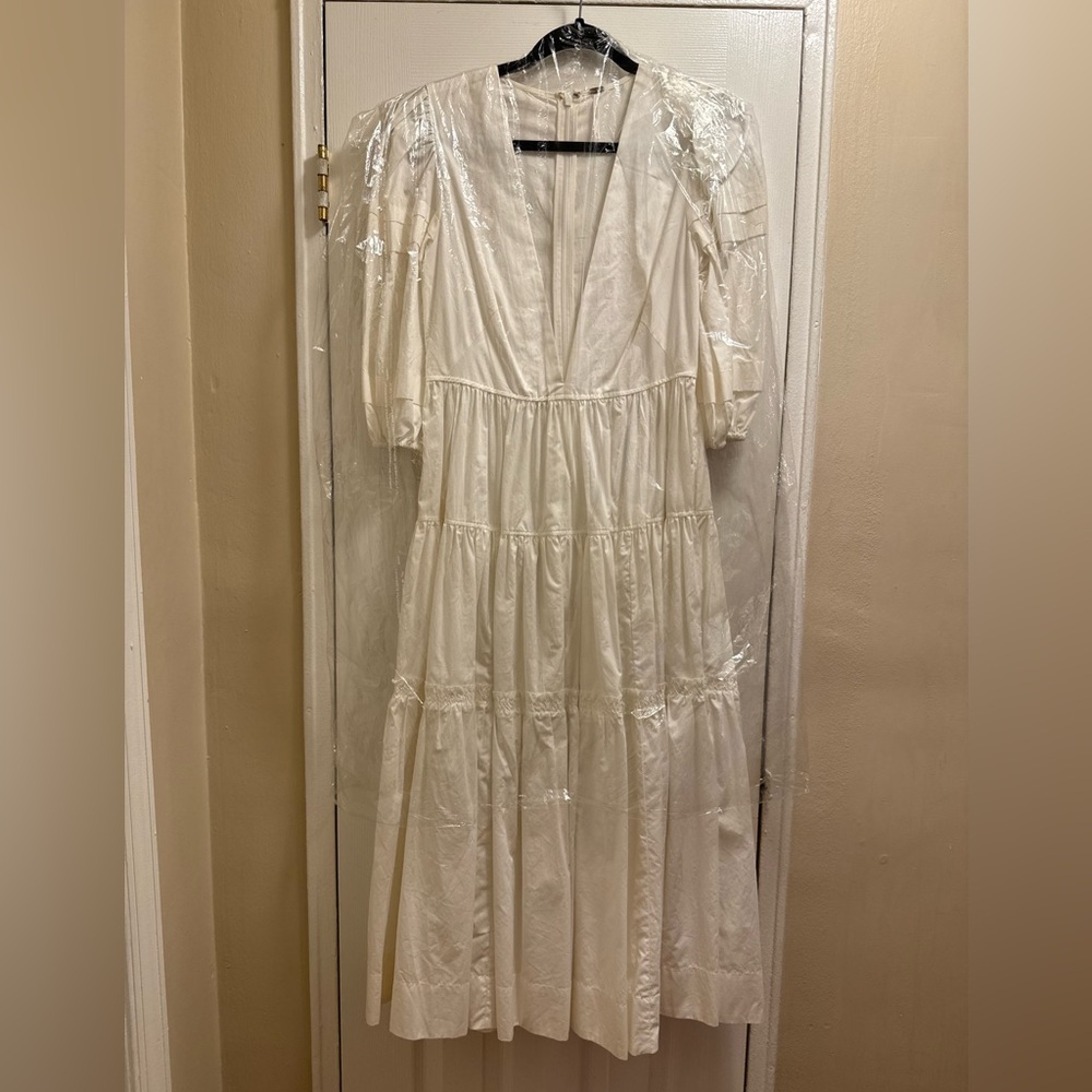 Free People Deep V Poplin Maxi Dress